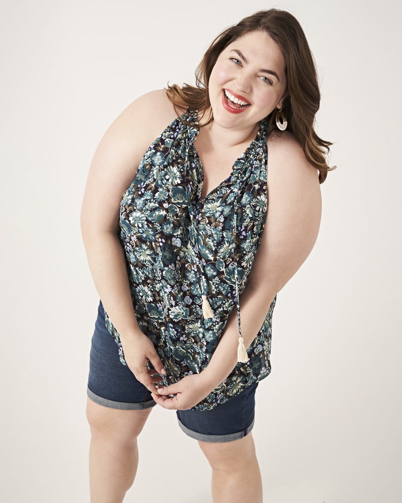 Front of plus size Philippa Sleeveless Floral-Print Top by Meri Skye | Dia&Co | dia_product_style_image_id:161138
